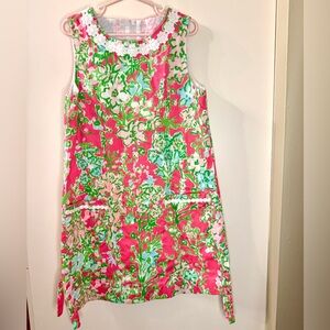 Lilly Pulitzer Girls Classic Floral Shift Sundress Dress, Size 8